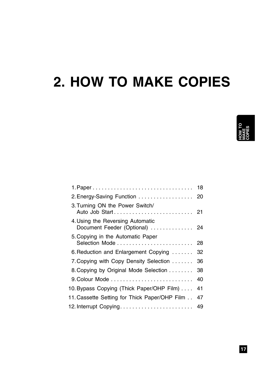 Toshiba FC22, FC15 manual HOW to Make Copies 