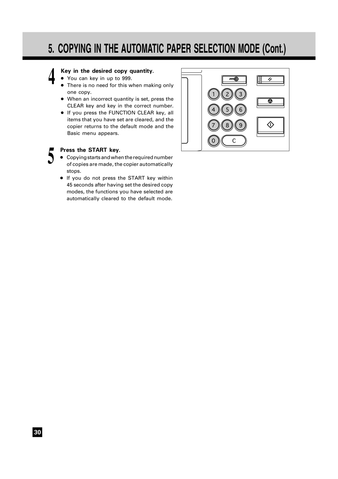 Toshiba FC15, FC22 manual Copying in the Automatic Paper Selection Mode 