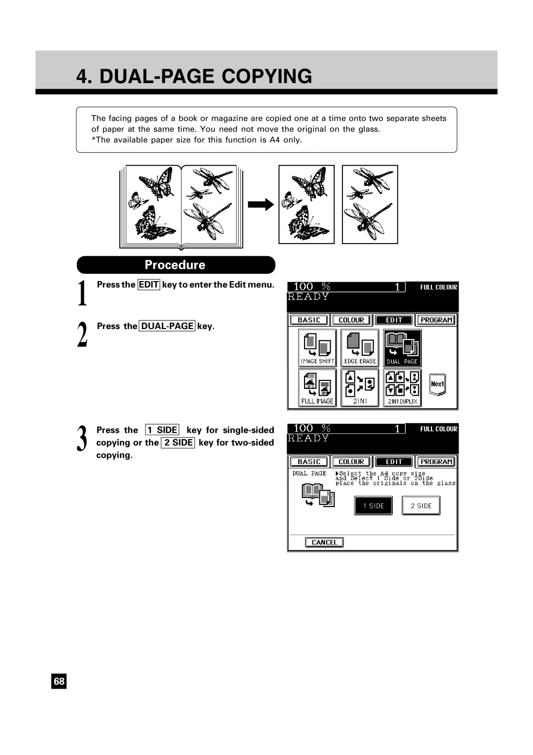 Toshiba FC15, FC22 manual DUAL-PAGE Copying, Dual-Page 