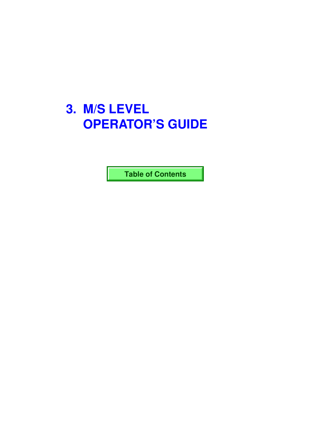 Toshiba Electronic Cash Register, FS-2600-1 SERIES owner manual S Level OPERATOR’S Guide 