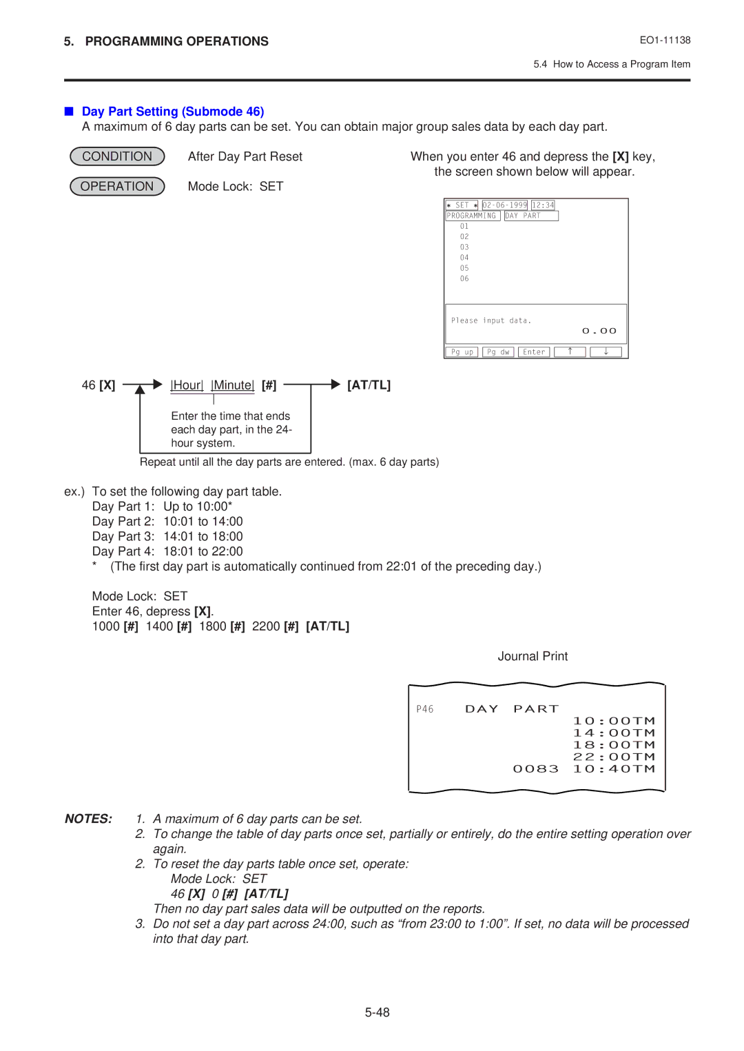 Toshiba FS-2600-1 owner manual Hour Minute # AT/TL, 1000 # 1400 # 1800 # 2200 # AT/TL, P46 DAY Part 