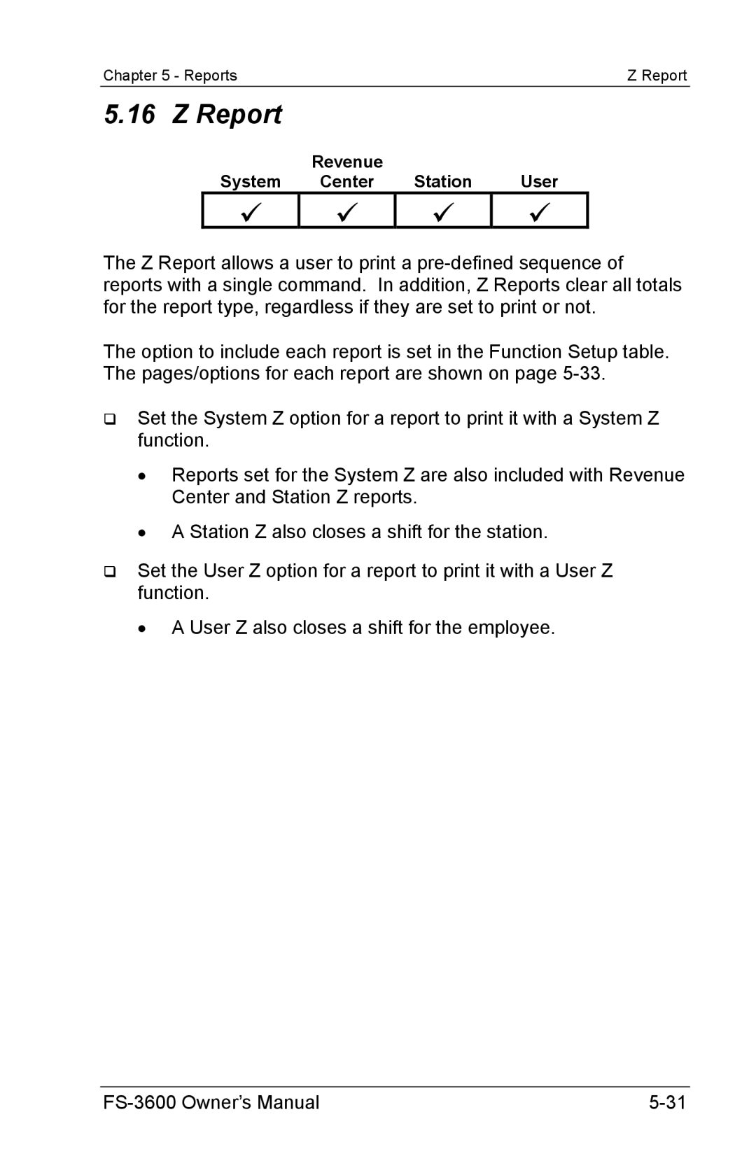 Toshiba FS-3600 owner manual Report 