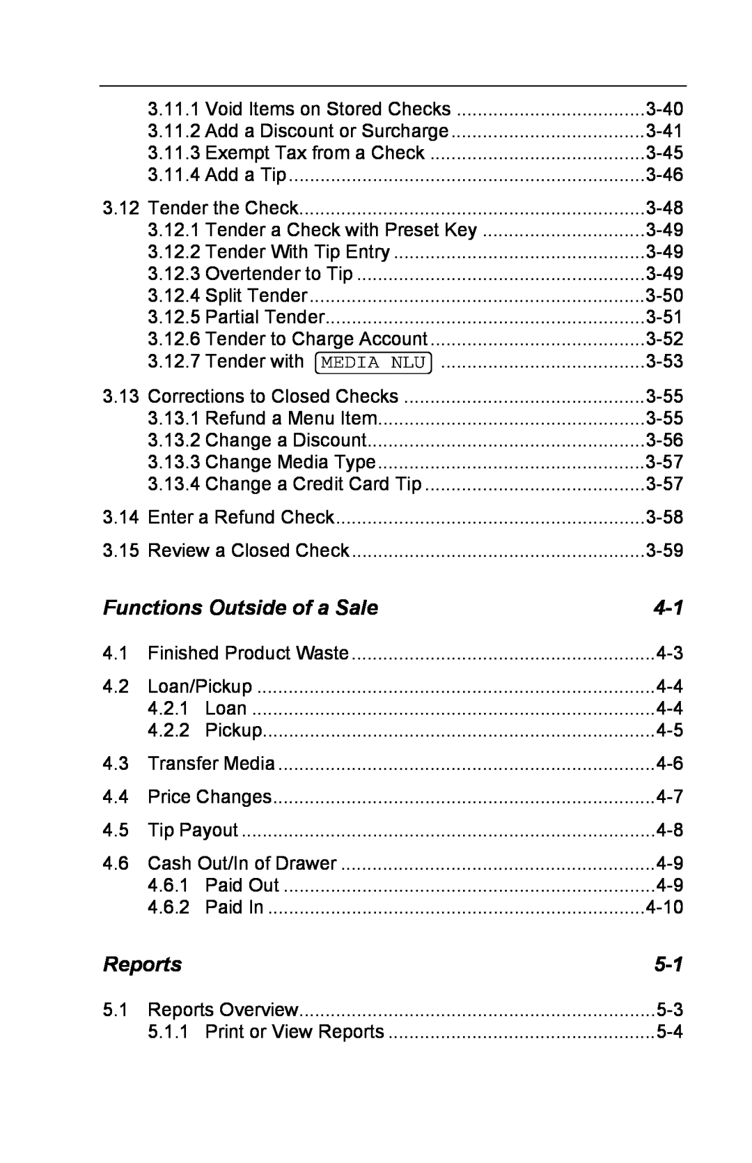 Toshiba FS-3600 owner manual Functions Outside of a Sale, Reports 