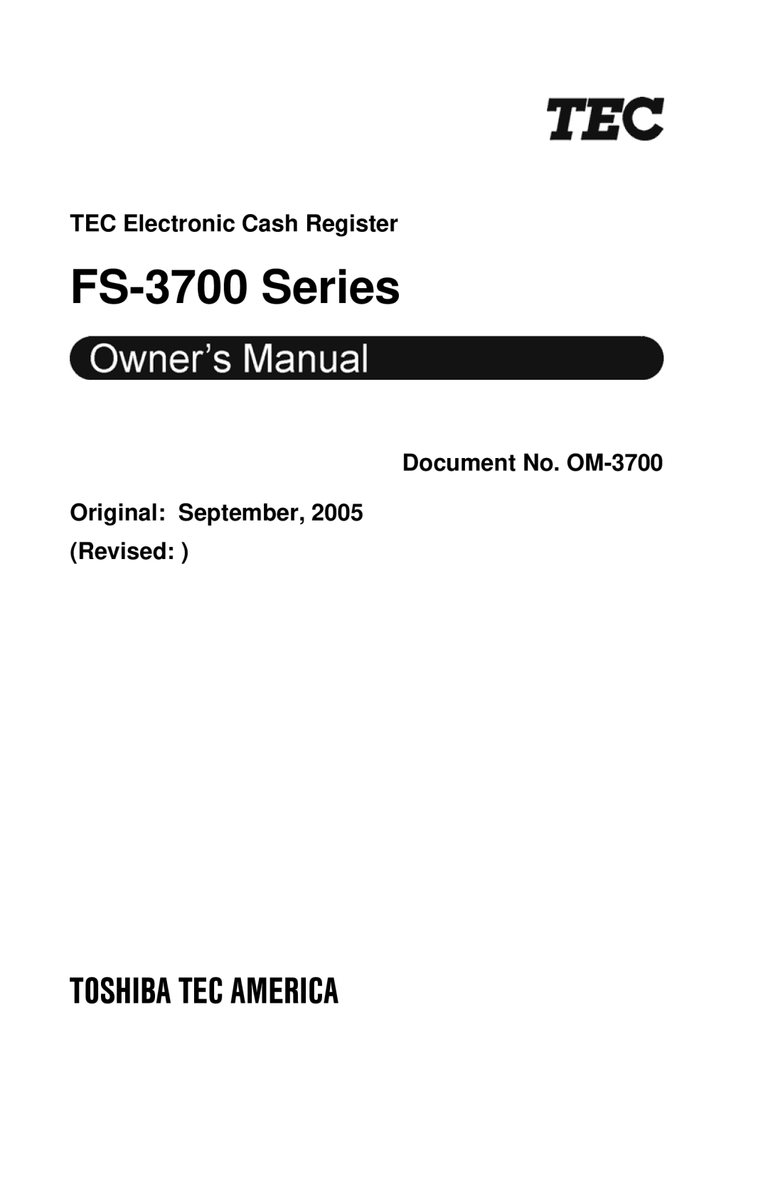 Toshiba FS-3700 Series owner manual 