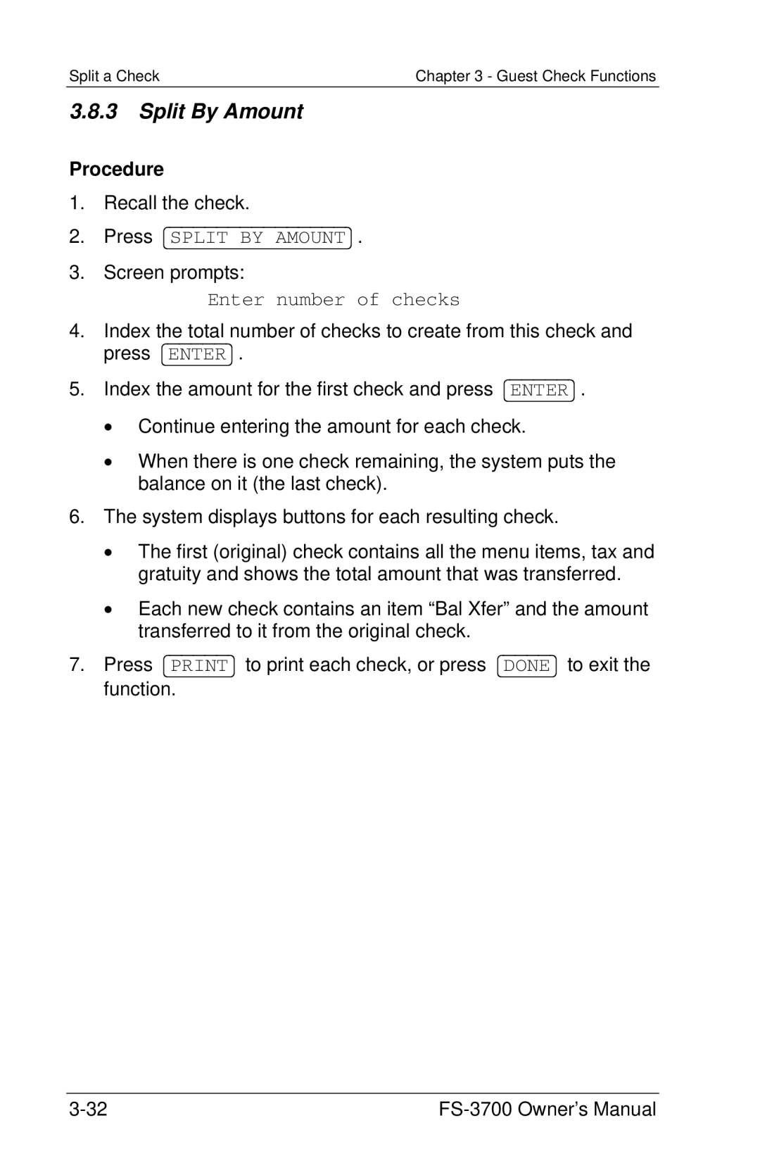 Toshiba FS-3700 Series owner manual Split By Amount 