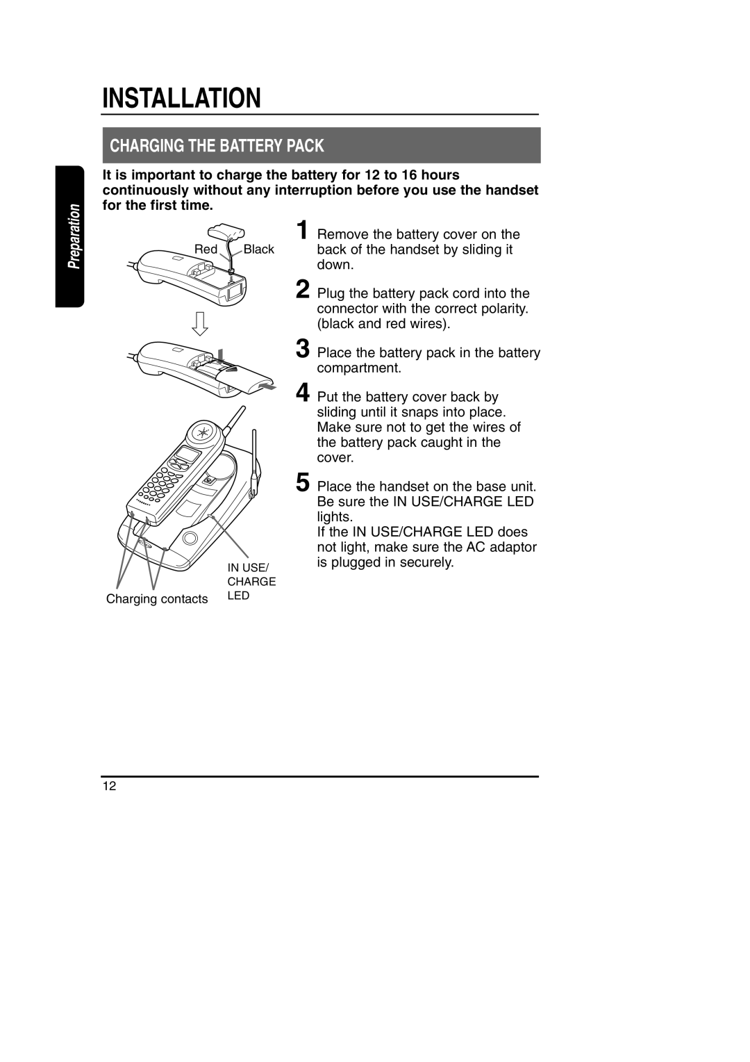 Toshiba FT-8801A manual Charging the Battery Pack 