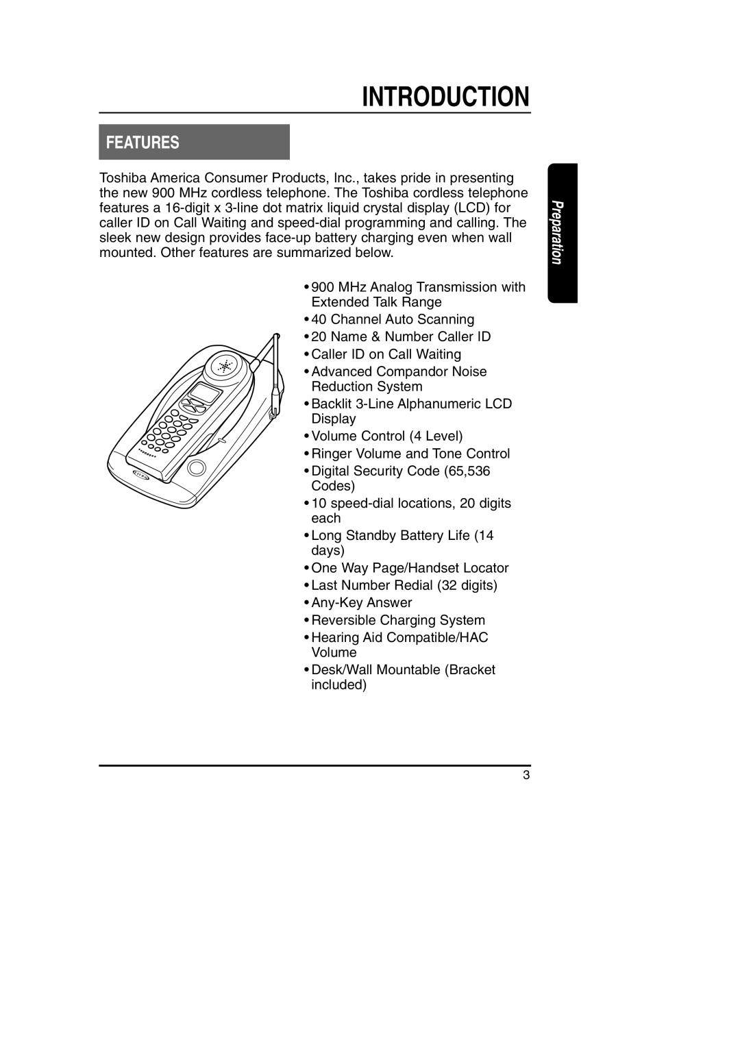 Toshiba FT-8801A manual Introduction, Features 