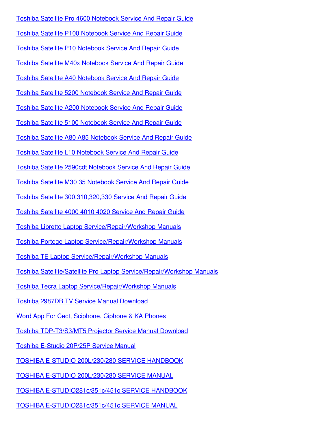 Toshiba Ft8981 user manual Toshiba E-STUDIO 200L/230/280 Service Handbook 