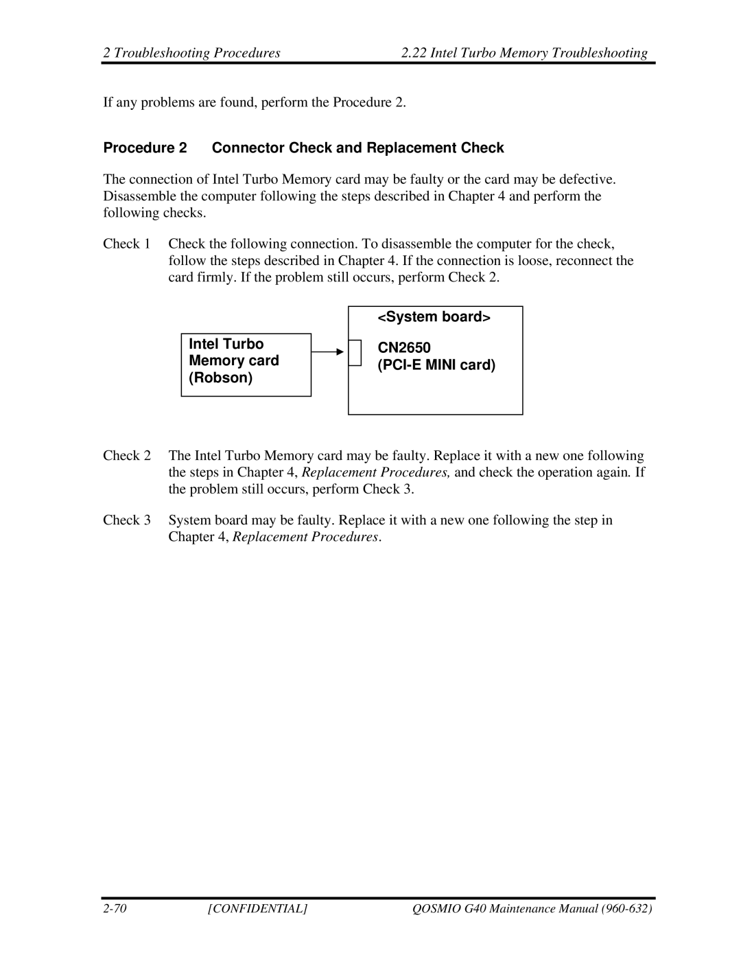 Toshiba G50 manual If any problems are found, perform the Procedure 