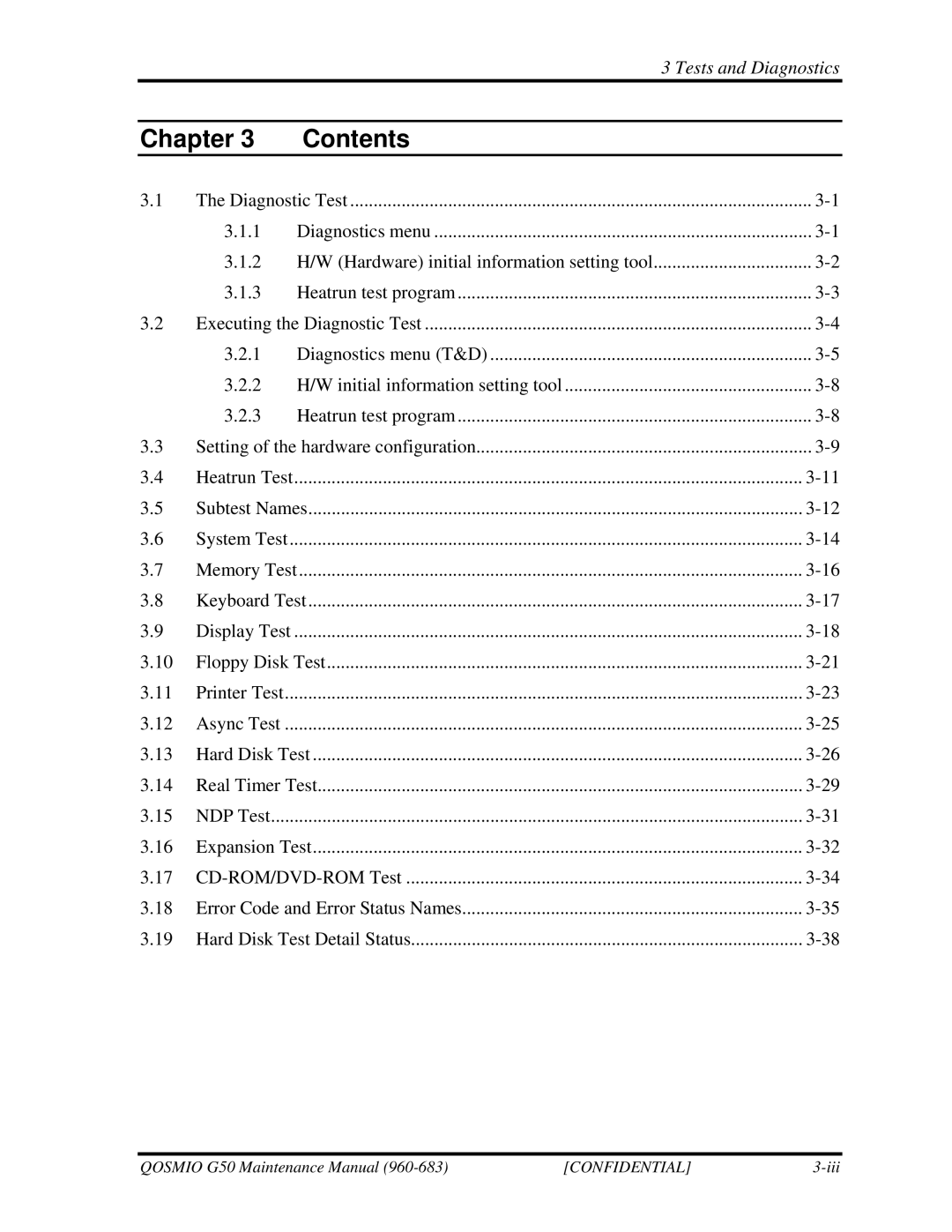 Toshiba G50 manual Heatrun Test 