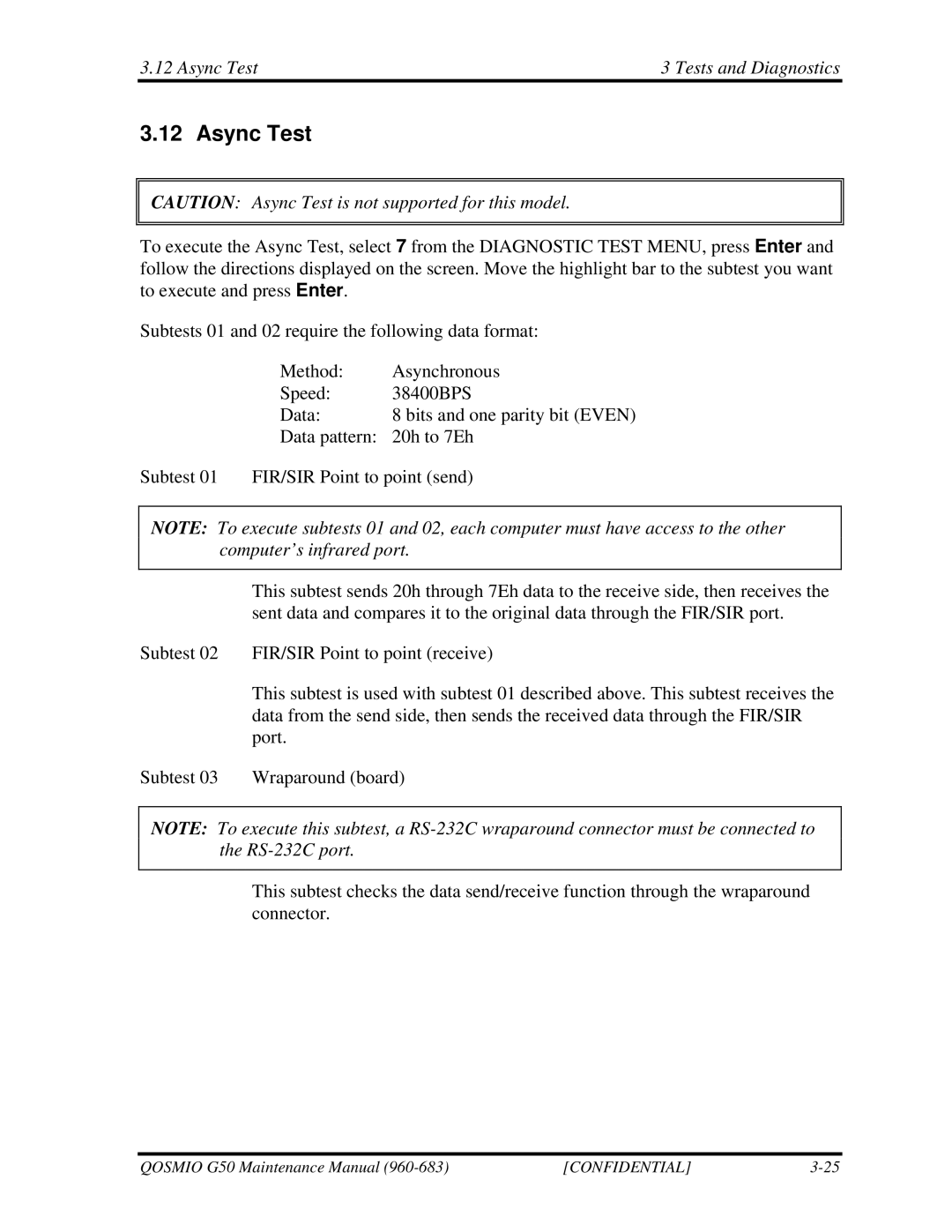 Toshiba G50 manual Async Test Tests and Diagnostics 