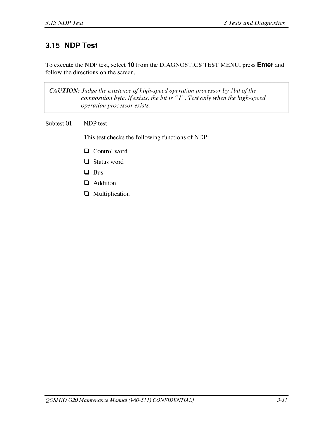 Toshiba G50 manual NDP Test Tests and Diagnostics 