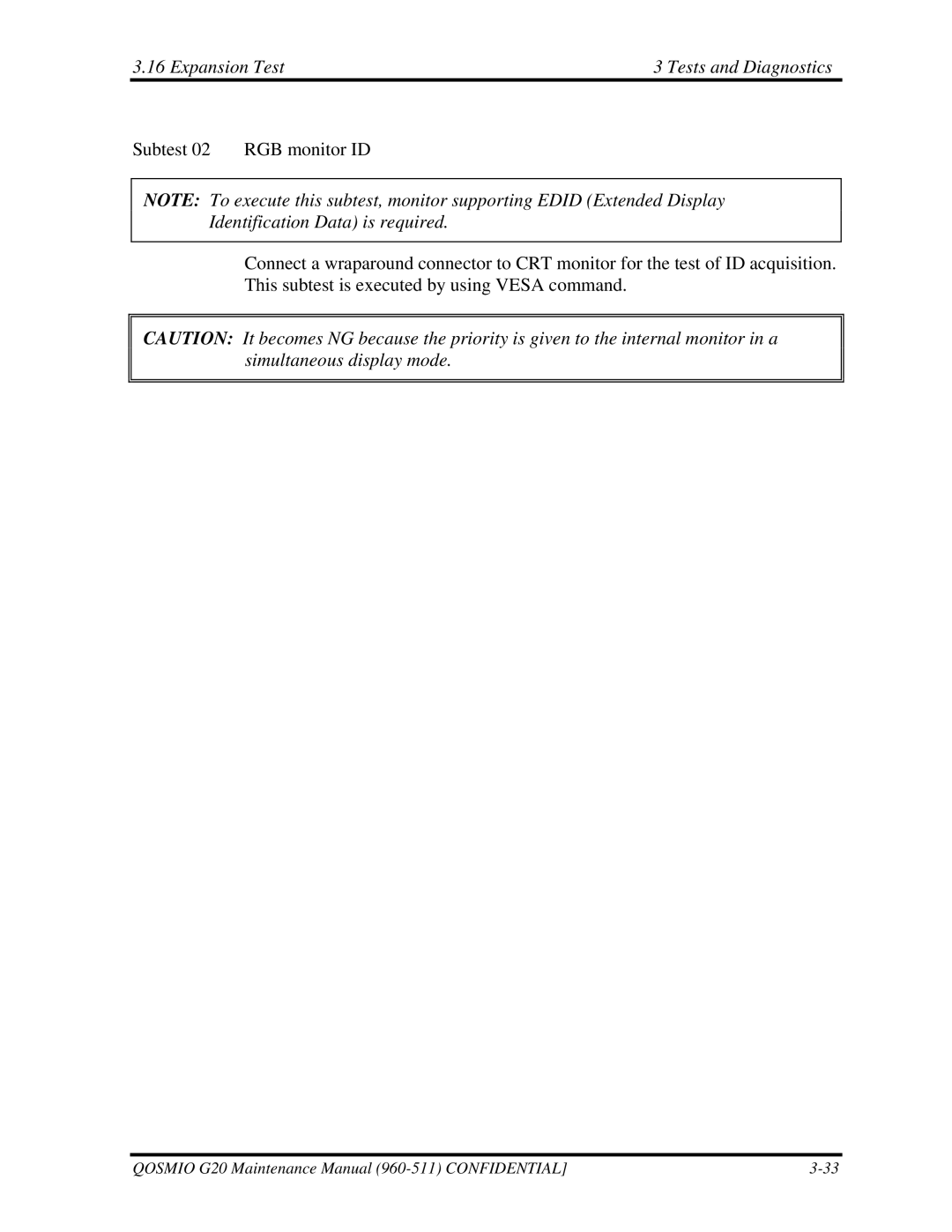 Toshiba G50 manual Expansion Test Tests and Diagnostics 