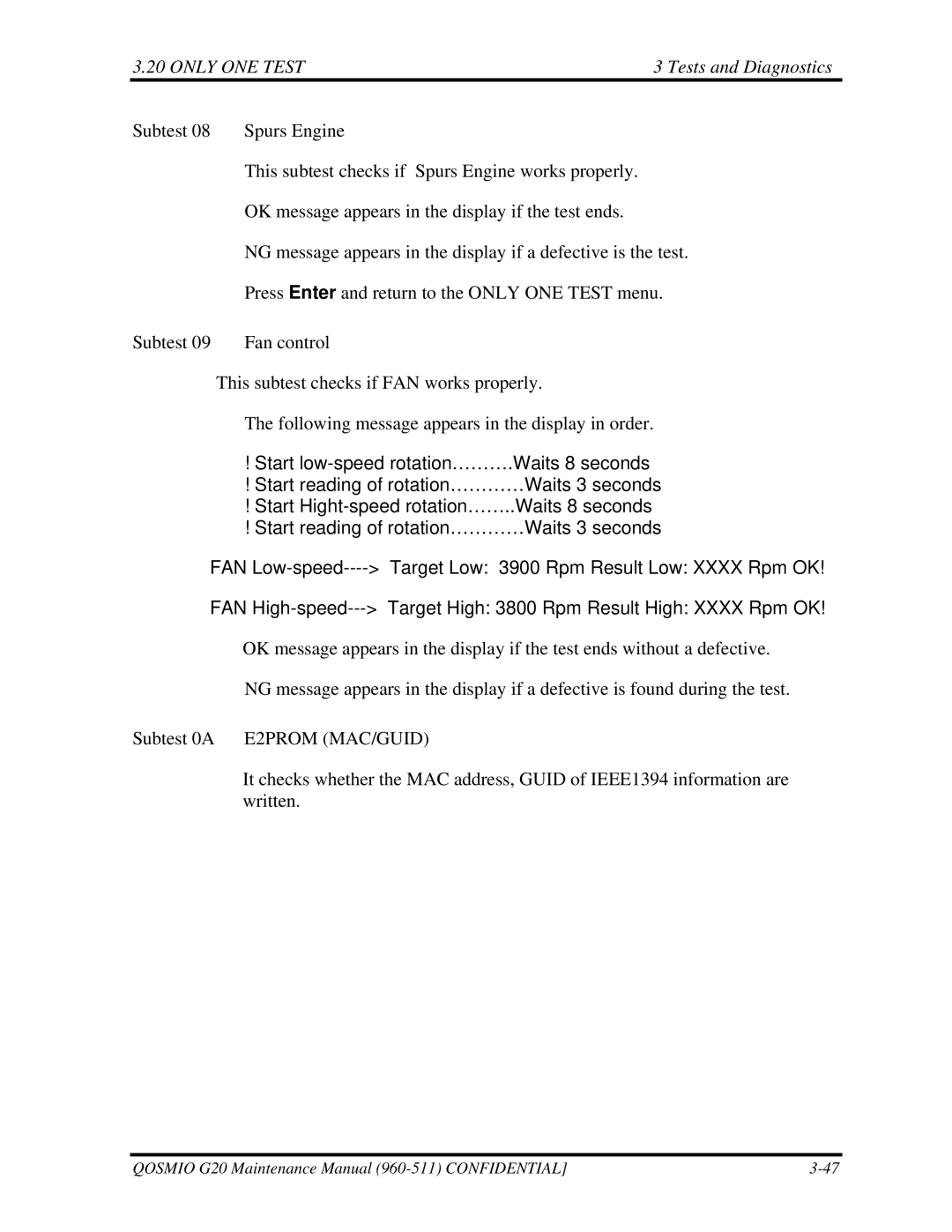 Toshiba G50 manual Start low-speed rotation……….Waits 8 seconds 