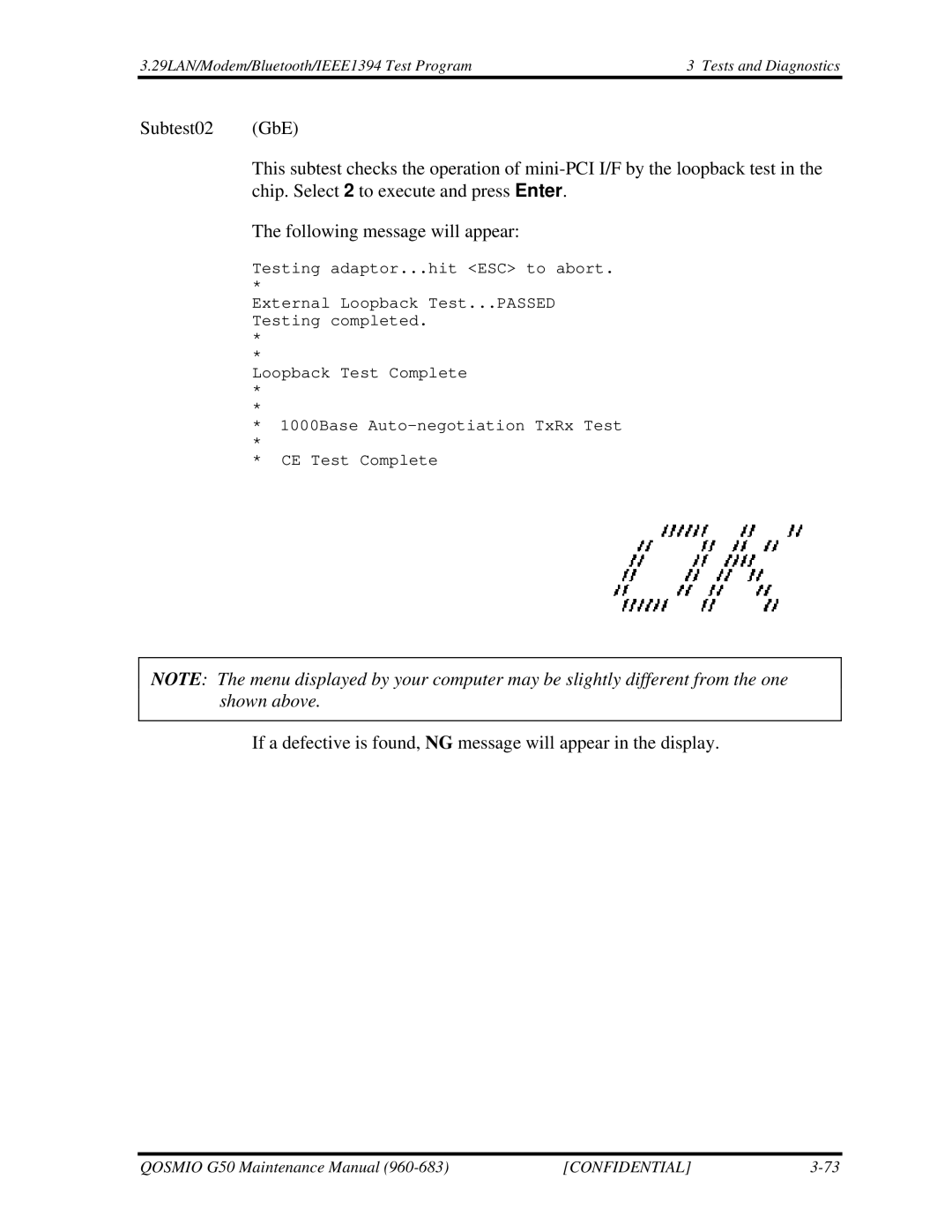 Toshiba G50 manual Confidential 