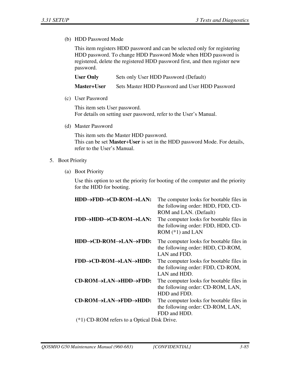 Toshiba G50 manual Setup Tests and Diagnostics 