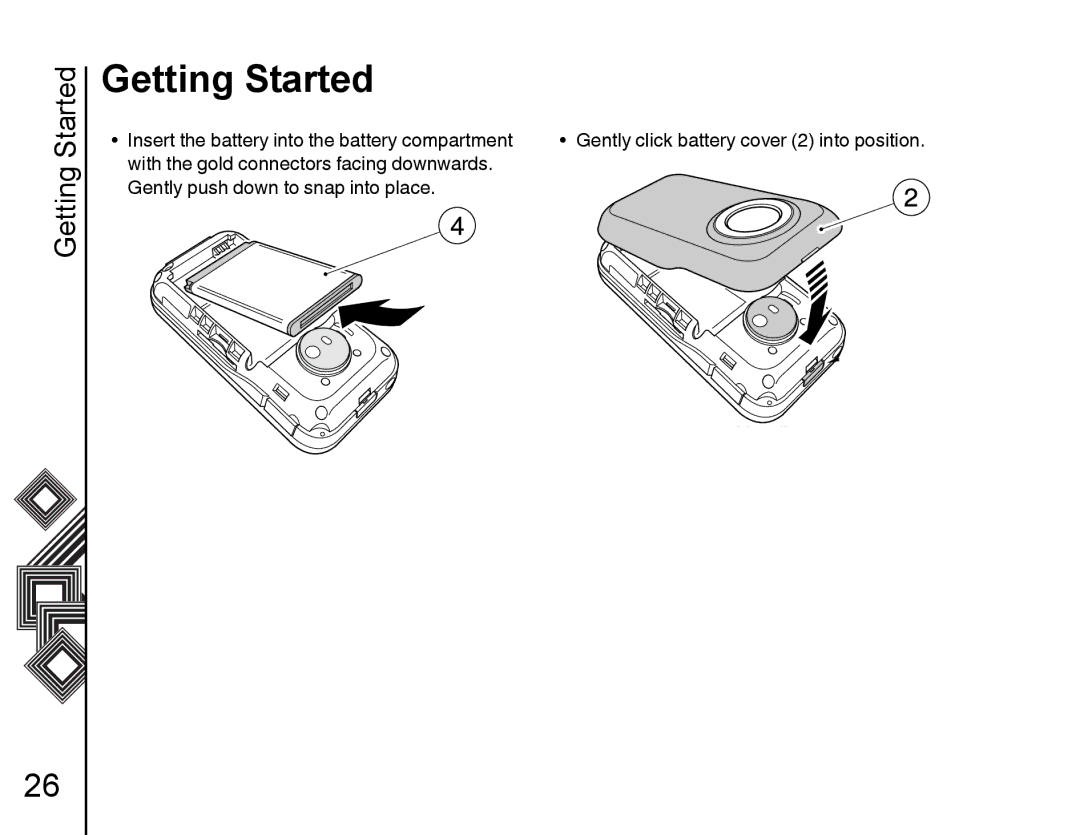 Toshiba G500 manual Insert the battery into the battery compartment 