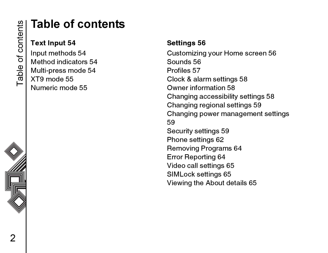 Toshiba G500 manual Table of contents 