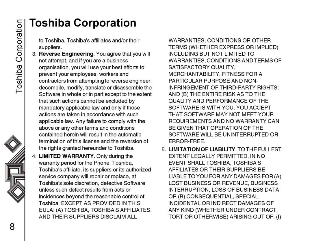 Toshiba G500 manual To Toshiba, Toshibas affiliates and/or their, Suppliers, Not attempt, and if you are a business 