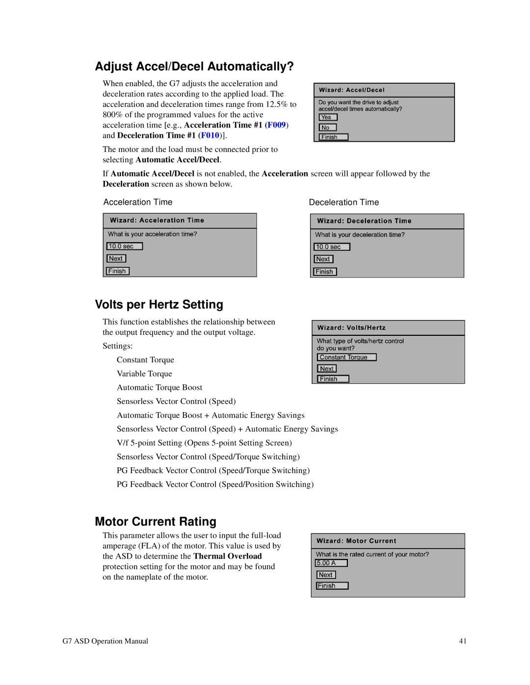 Toshiba G7 manual Adjust Accel/Decel Automatically? 