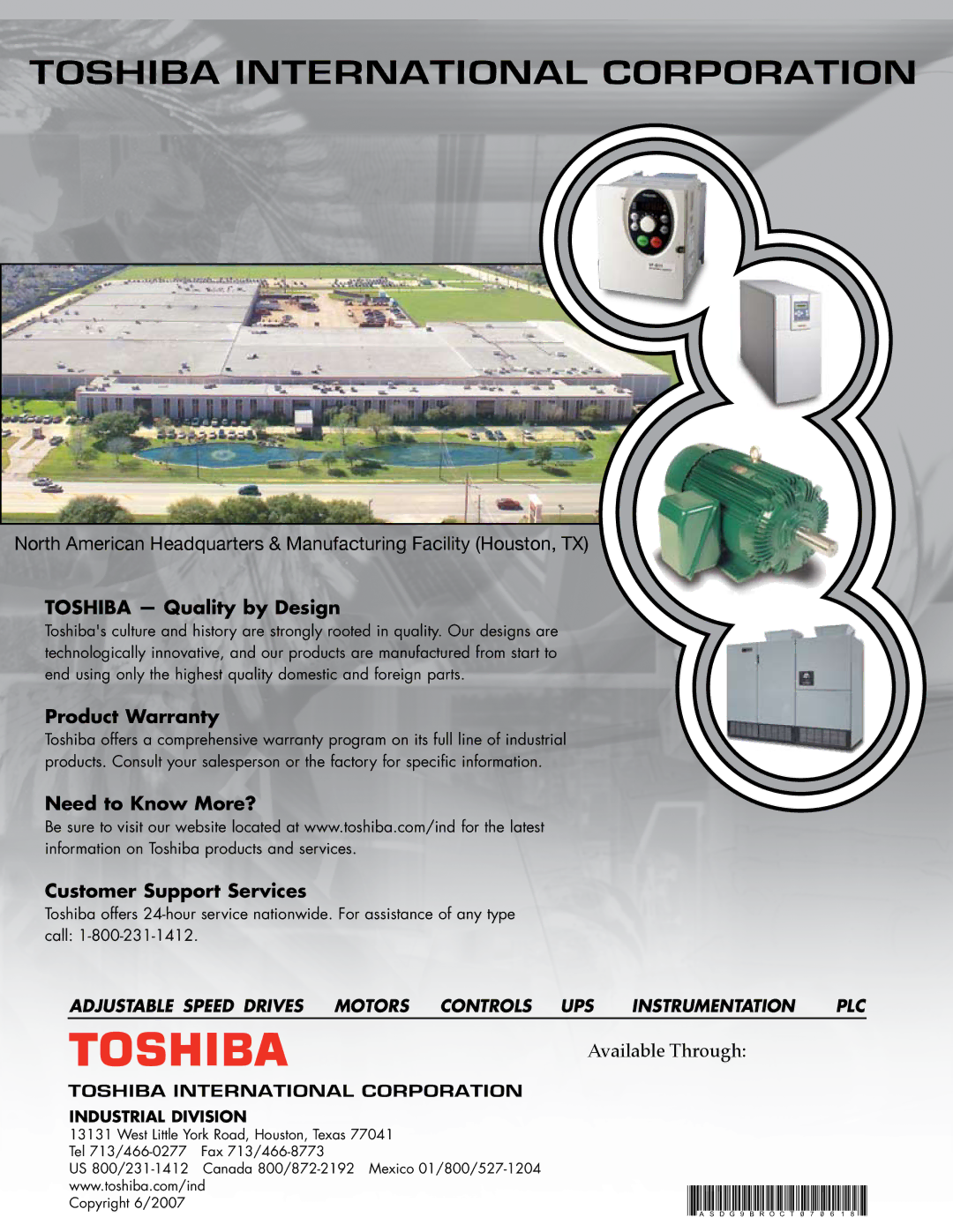 Toshiba G9 Series manual ASDG9BROCT070618 