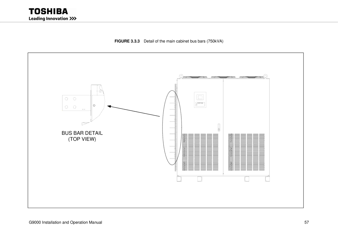 Toshiba G9000 operation manual BUS BAR Detail TOP View 