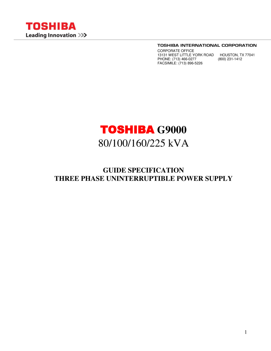 Toshiba manual Toshiba G9000 