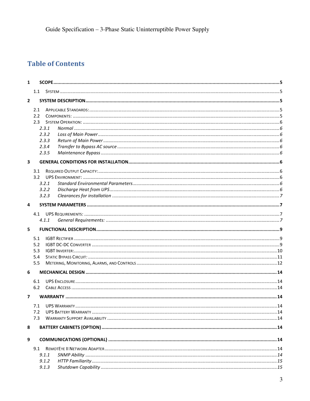 Toshiba G9000 manual Table of Contents 