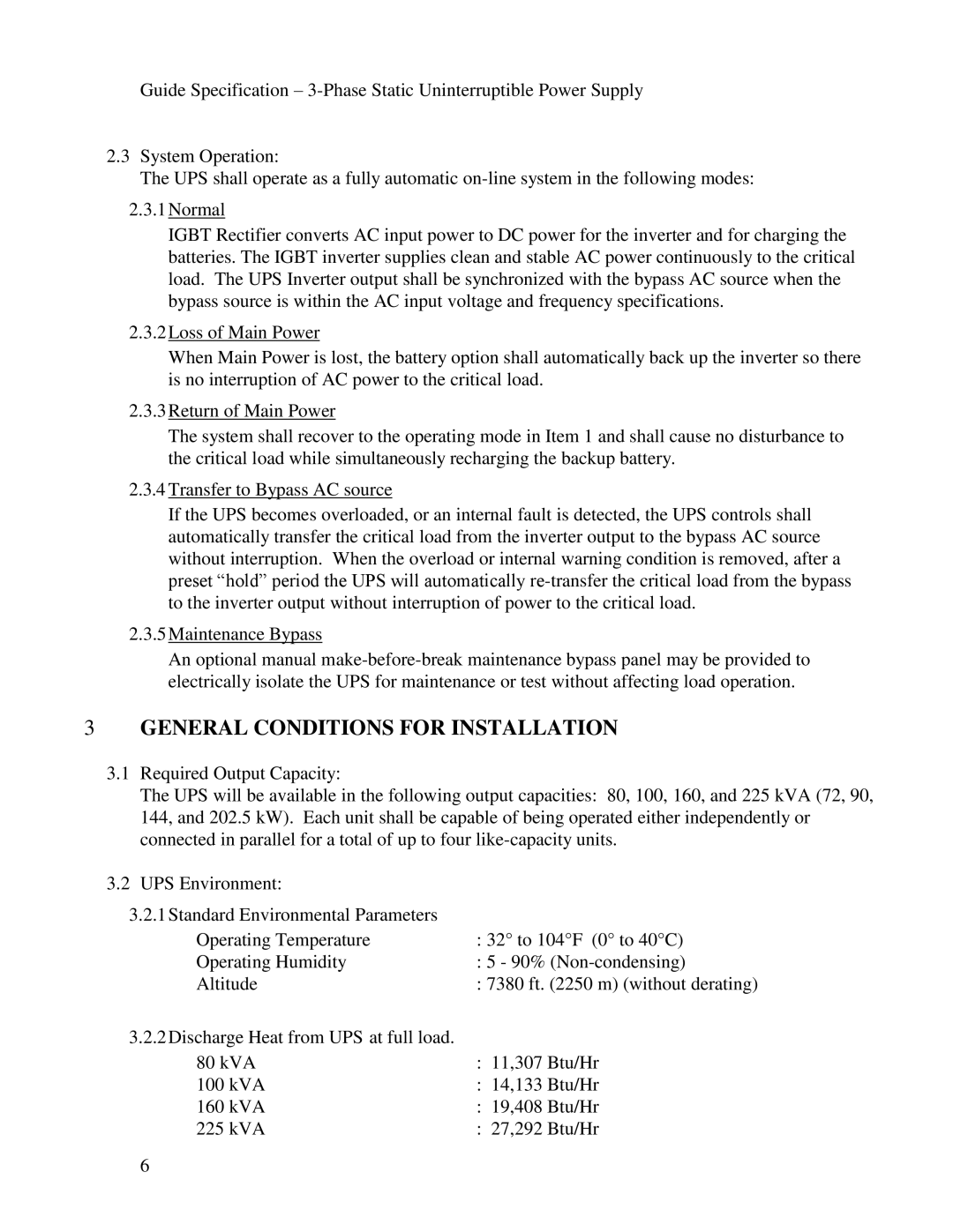 Toshiba G9000 manual General Conditions for Installation 