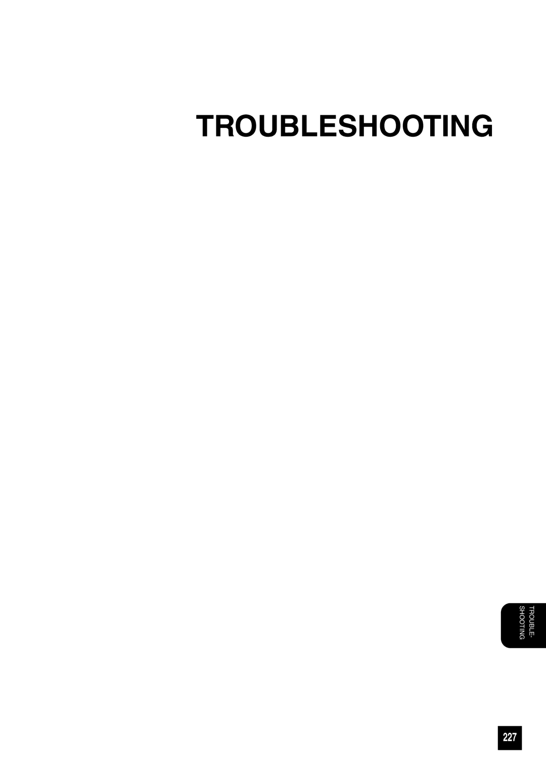 Toshiba GA-1031 manual Troubleshooting, 227 