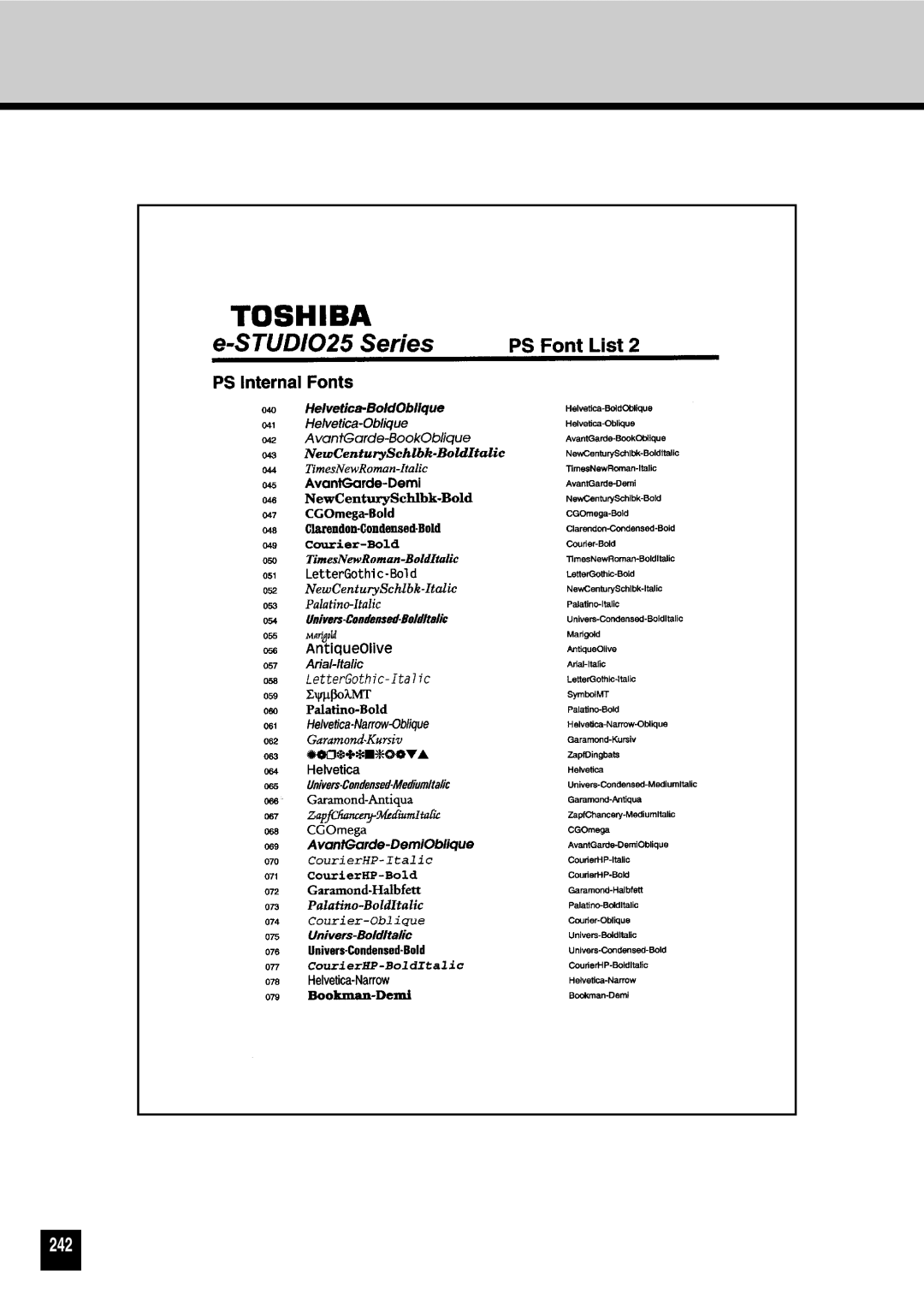 Toshiba GA-1031 manual 242 