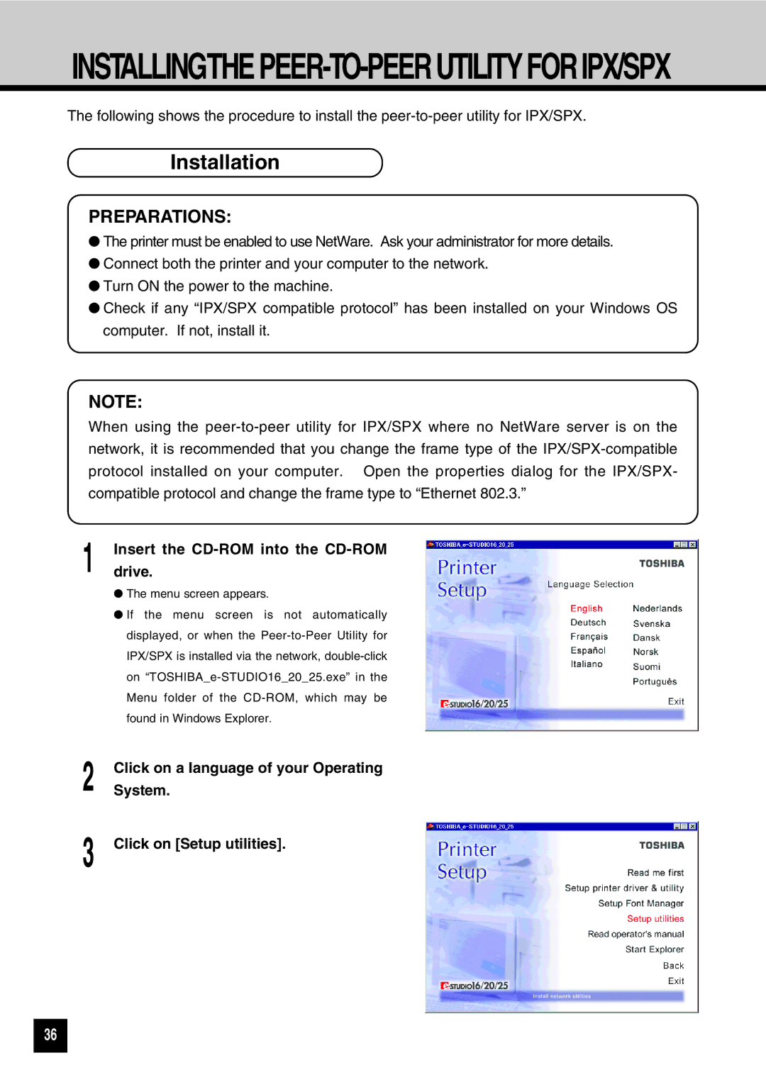 Toshiba GA-1031 manual Installingthepeer-To-Peerutility Foripx/Spx 