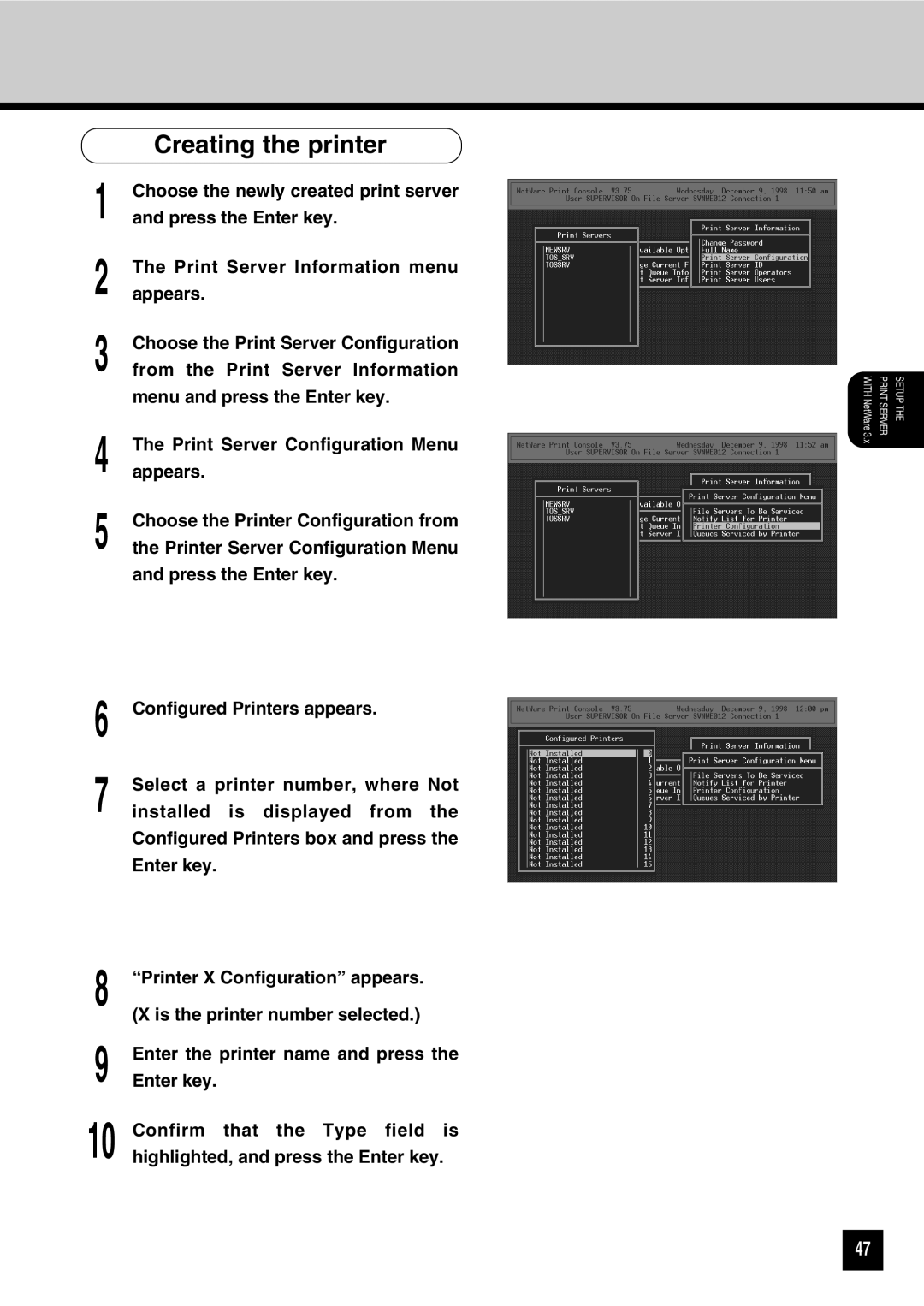 Toshiba GA-1031 manual Print Server Setup 