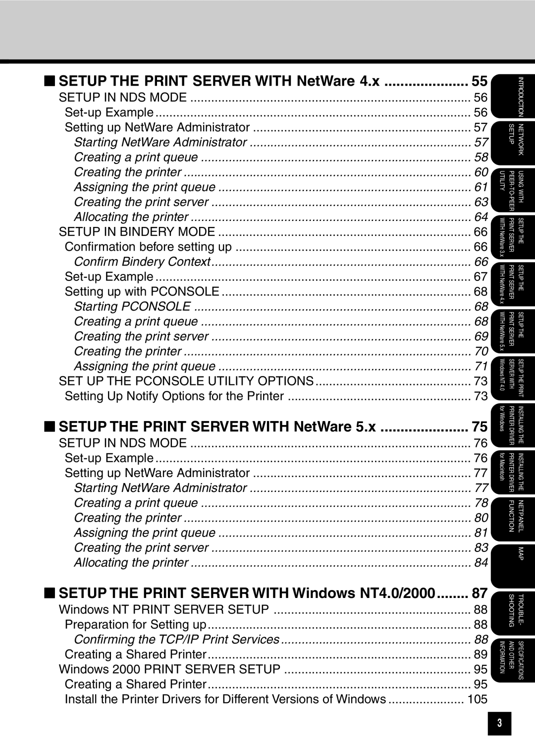 Toshiba GA-1031 manual Setup the Print Server with Windows NT4.0/2000 