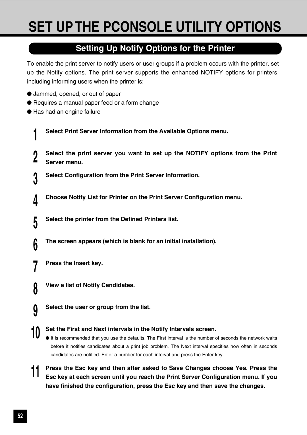 Toshiba GA-1031 manual Setting Up Notify Options for the Printer 