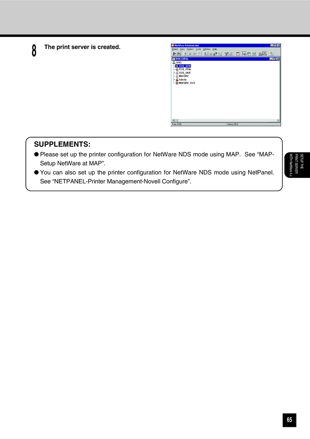 Toshiba GA-1031 manual Print server is created 