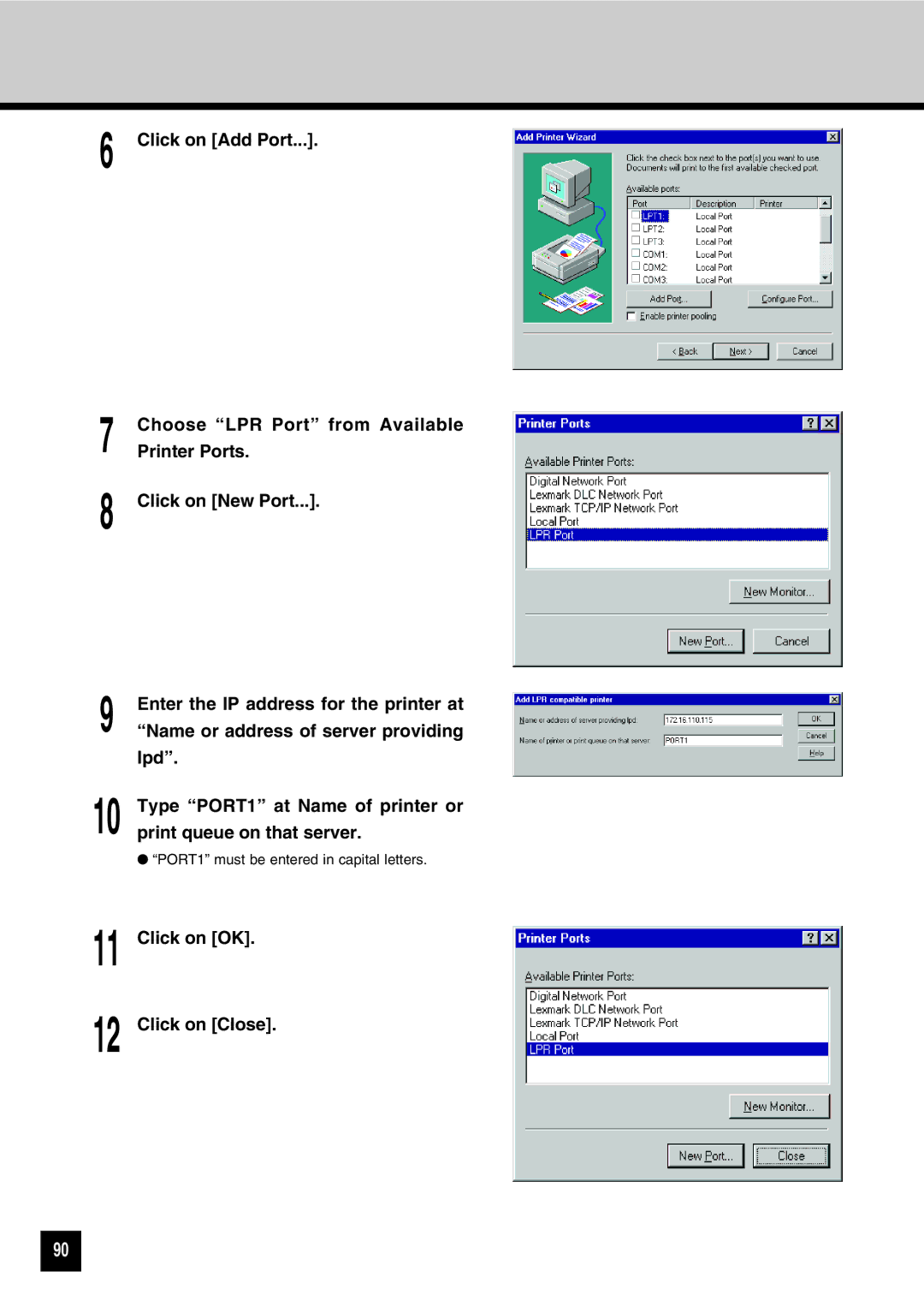 Toshiba GA-1031 manual Click on OK Click on Close 