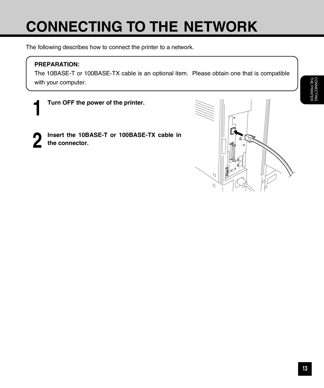 Toshiba GA-1040 manual Connecting to the Network 