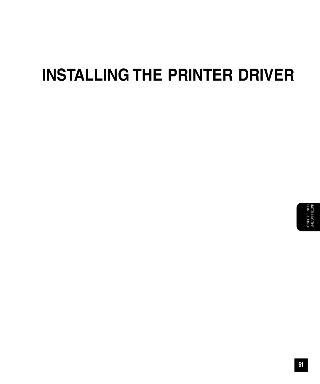 Toshiba GA-1040 manual Installing the Printer Driver 