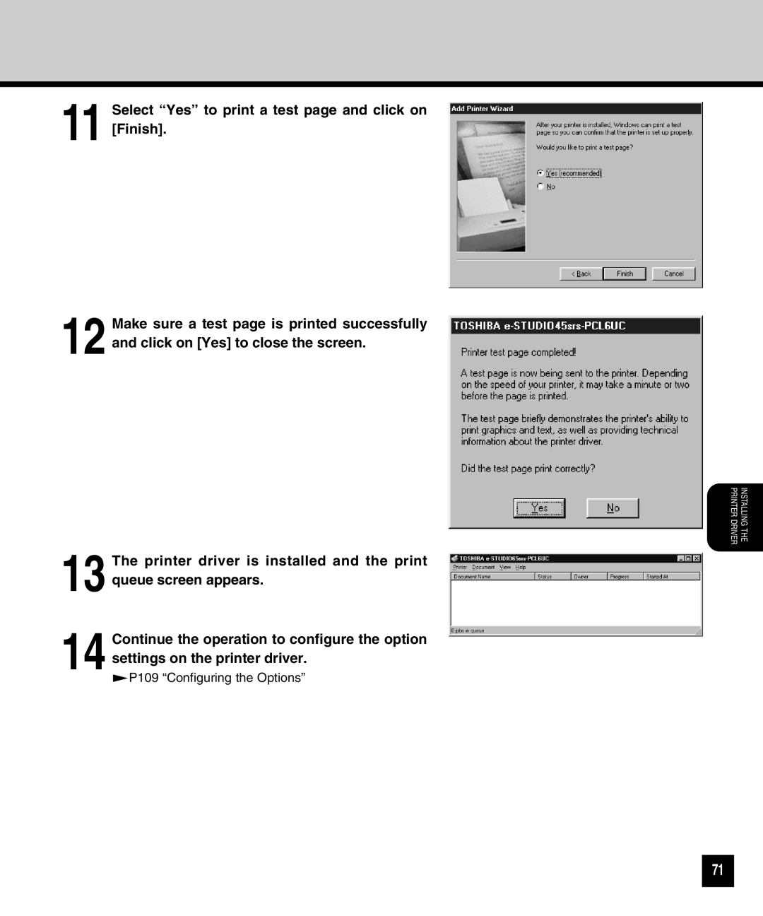 Toshiba GA-1040 manual Installing Printer Driver 