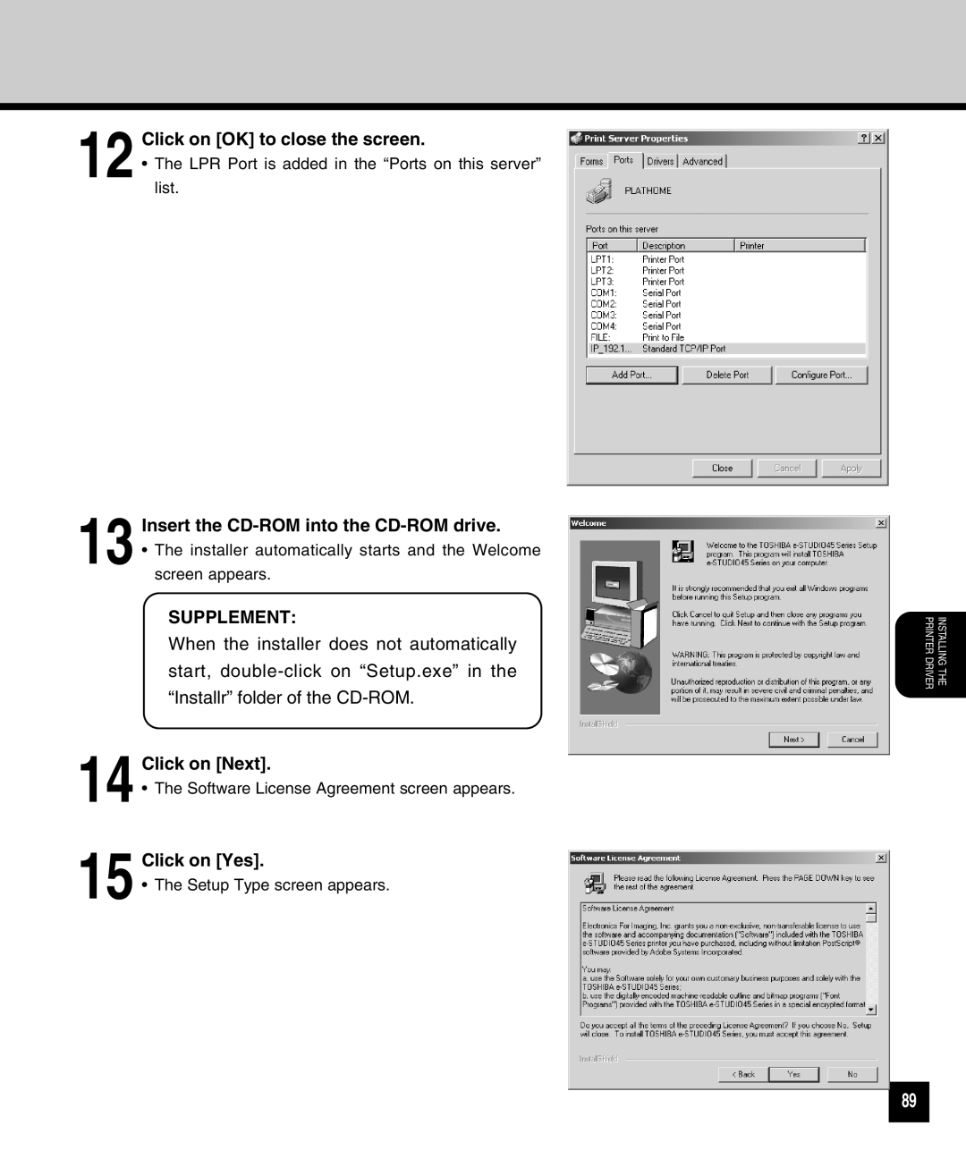 Toshiba GA-1040 manual Supplement 