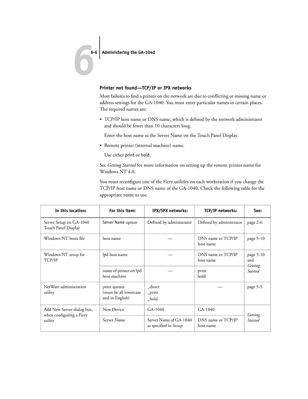 Toshiba GA-1040 manual Printer not found-TCP/IP or IPX networks, Server Name option 