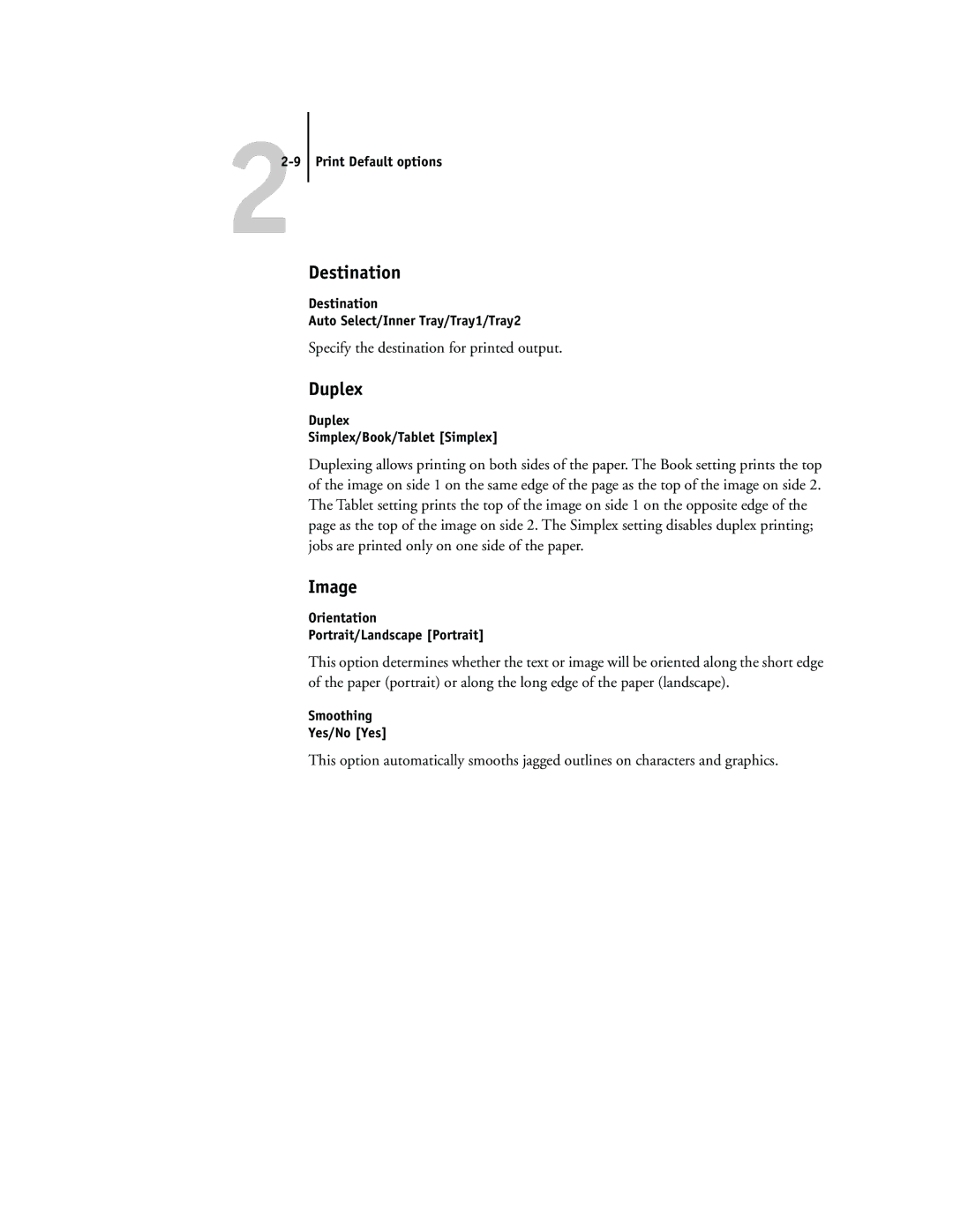 Toshiba GA-1040 manual Destination, Duplex, Image, Specify the destination for printed output 