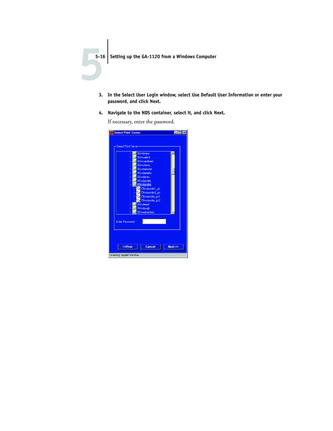 Toshiba GA-1120 manual If necessary, enter the password 