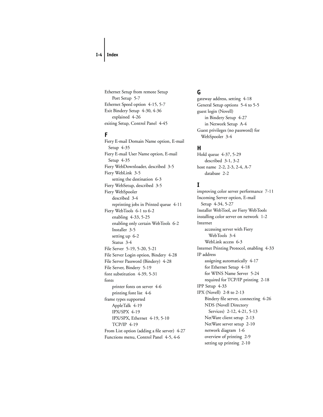 Toshiba GA-1120 manual Frame types supported AppleTalk 4-19 IPX/SPX 