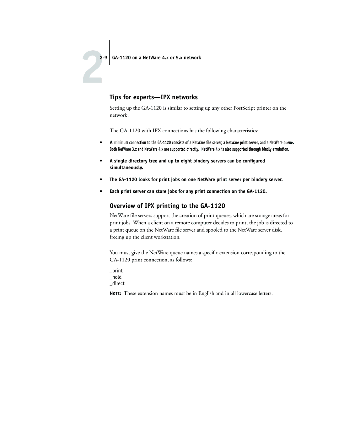 Toshiba manual Tips for experts-IPX networks, Overview of IPX printing to the GA-1120 