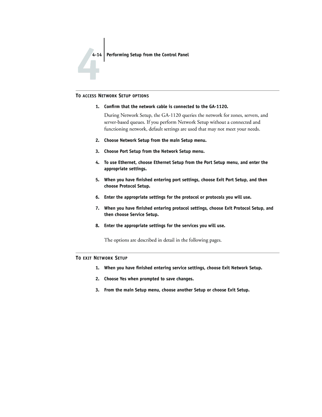 Toshiba GA-1120 manual Options are described in detail in the following pages 