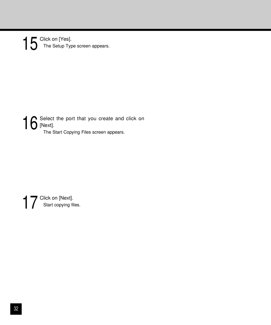 Toshiba GA-1120 setup guide Click on Yes 