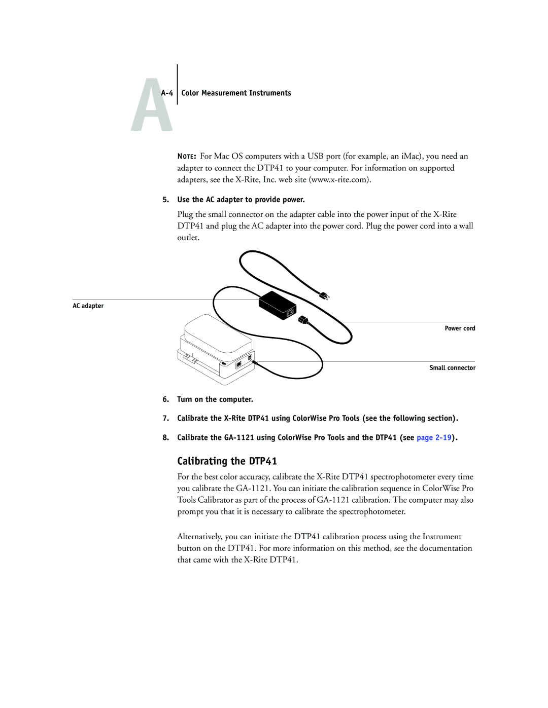 Toshiba GA-1121 manual Calibrating the DTP41 