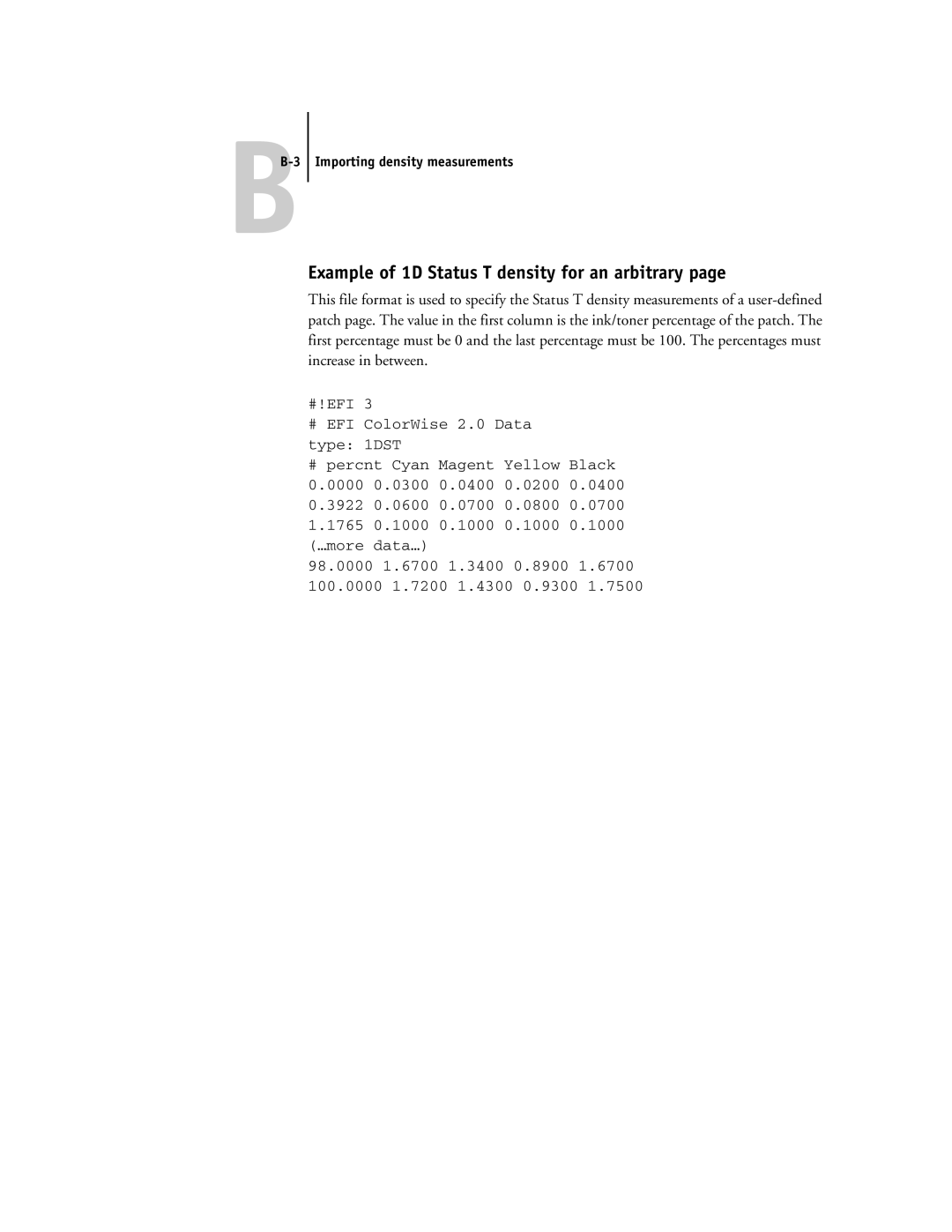 Toshiba GA-1121 manual Example of 1D Status T density for an arbitrary, BB-3 Importing density measurements 